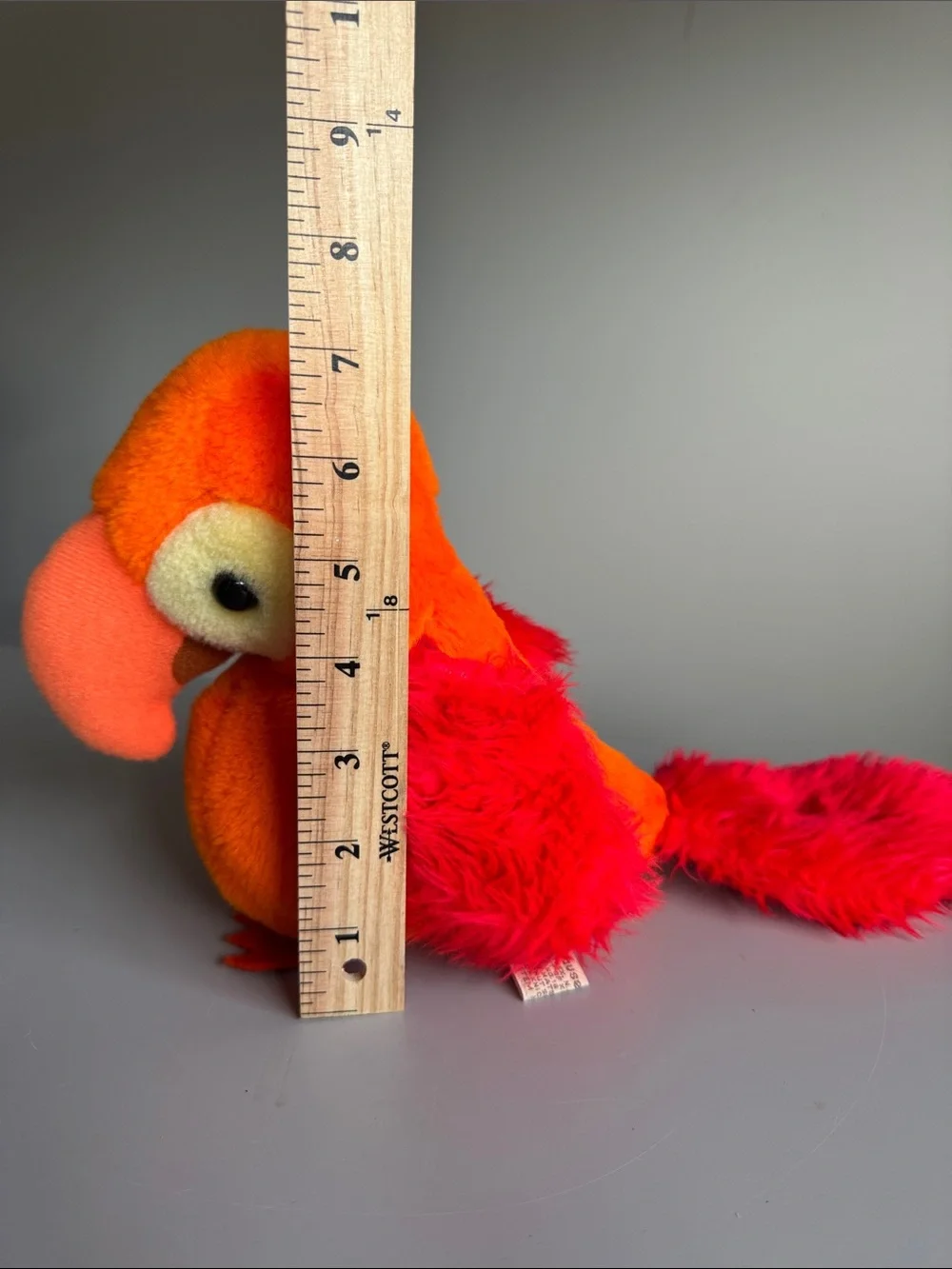 Applause Vintage 1981 Plush Orange Red Parrot Stuffed Toy